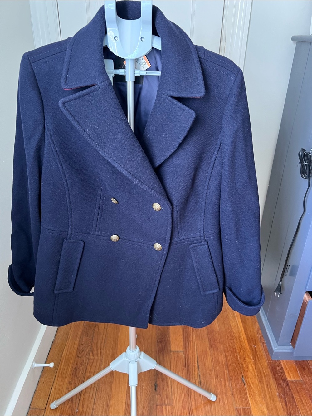 Talbots Classic Navy Double-Breasted Women's Peacoat